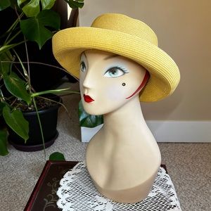 Redfish Designs Paper Cotton Woven Light Yellow Straw Look Panama Sun Hat